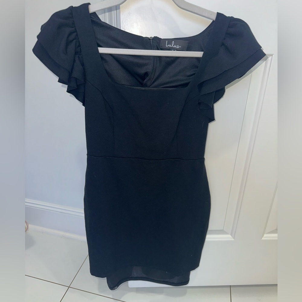 Lulus Black Mini Ruffle Dress 🖤 - Picture 2 of 4